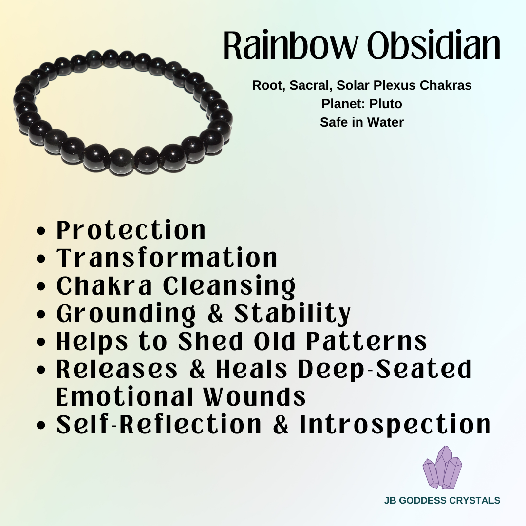 Rainbow Obsidian Crystal Bracelet