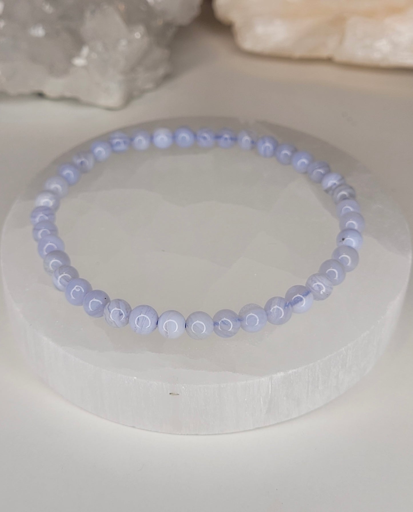 Blue Lace Agate Crystal Bracelet